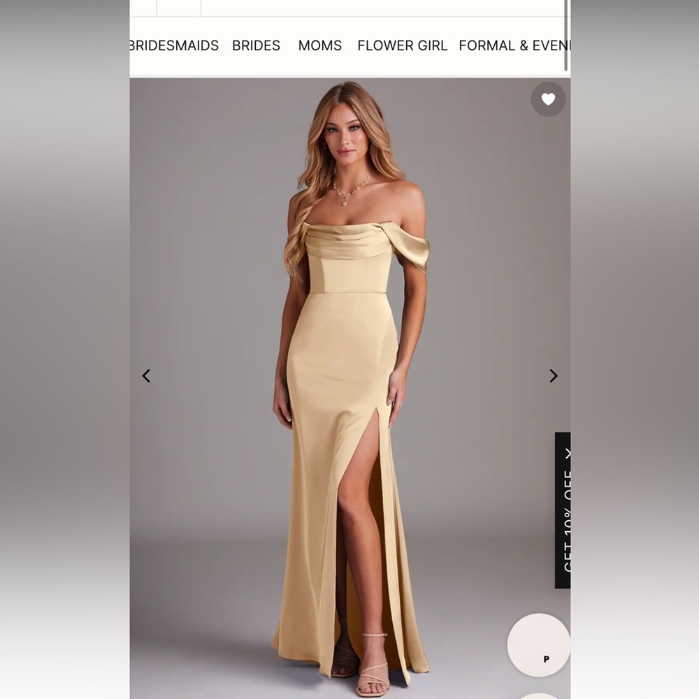 Azazie One Shoulder Gold Dress